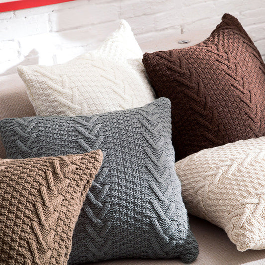 HKM-157267 Coarse Wool Knitted Cushion Cover - Modern Simple Design, 45x45cm, Acrylic Material