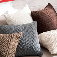 HKM-157267 Coarse Wool Knitted Cushion Cover - Modern Simple Design, 45x45cm, Acrylic Material