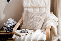 HKM-157267 Coarse Wool Knitted Cushion Cover - Modern Simple Design, 45x45cm, Acrylic Material