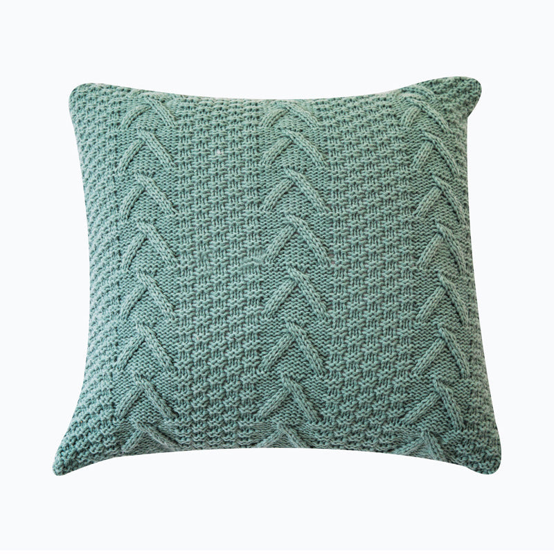 HKM-157267 Coarse Wool Knitted Cushion Cover - Modern Simple Design, 45x45cm, Acrylic Material