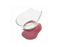 HKM-157395 Transparent Cat Head Double Feeding Bowl with Neck Protection Design