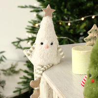 HKM-157651 Cute Christmas Plush Doll Ornaments in Green and White Non-Woven Fabric