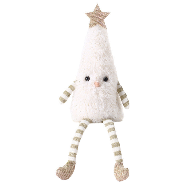 HKM-157651 Cute Christmas Plush Doll Ornaments in Green and White Non-Woven Fabric