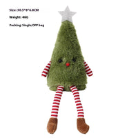 HKM-157651 Cute Christmas Plush Doll Ornaments in Green and White Non-Woven Fabric