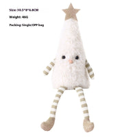 HKM-157651 Cute Christmas Plush Doll Ornaments in Green and White Non-Woven Fabric