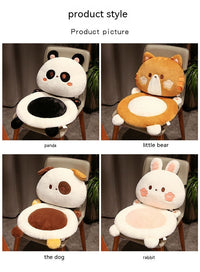 HKM-157715 Cartoon Animal Plush Cushion Chair - Panda, Cat, Dog, Rabbit - Thickened Seat 45x45x9cm