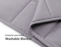 HKM-157715 Dark Gray Cotton Gravity Blanket with Chemical Fiber and Glass Beads - 20lbs (152x203cm)