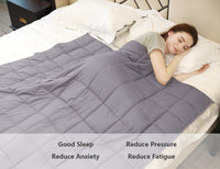 HKM-157715 Dark Gray Cotton Gravity Blanket with Chemical Fiber and Glass Beads - 20lbs (152x203cm)