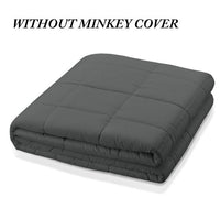 HKM-157715 Dark Gray Cotton Gravity Blanket with Chemical Fiber and Glass Beads - 20lbs (152x203cm)