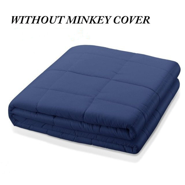 HKM-157715 Dark Gray Cotton Gravity Blanket with Chemical Fiber and Glass Beads - 20lbs (152x203cm)