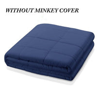 HKM-157715 Dark Gray Cotton Gravity Blanket with Chemical Fiber and Glass Beads - 20lbs (152x203cm)