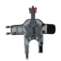 HKM-157715 Flying Dragon Cartoon Dog Swimsuit - Polyester Material, Grey Color, Sizes S, M, L
