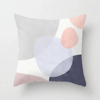 HKM-157715 Geometric Abstract Polyester Pillow Cover for Modern Home Décor - 45cm x 45cm