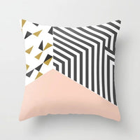 HKM-157715 Geometric Abstract Polyester Pillow Cover for Modern Home Décor - 45cm x 45cm