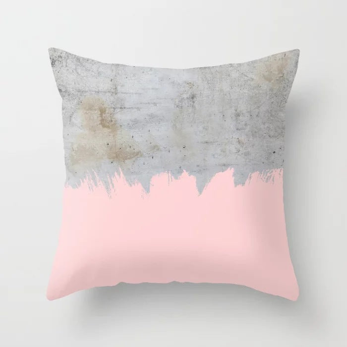 HKM-157715 Geometric Abstract Polyester Pillow Cover for Modern Home Décor - 45cm x 45cm