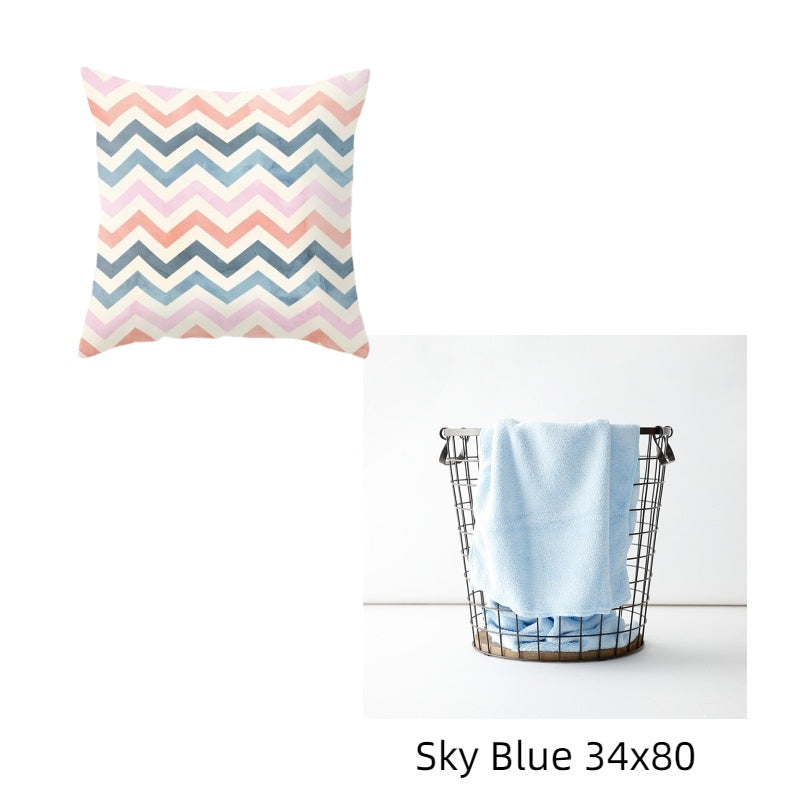 HKM-157715 Geometric Abstract Polyester Pillow Cover for Modern Home Décor - 45cm x 45cm