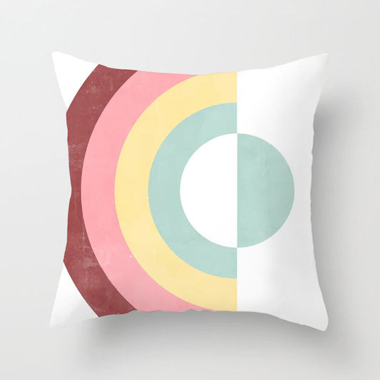 HKM-157715 Geometric Abstract Polyester Pillow Cover for Modern Home Décor - 45cm x 45cm