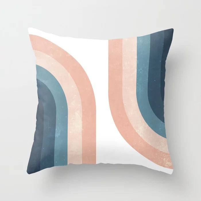 HKM-157715 Geometric Abstract Polyester Pillow Cover for Modern Home Décor - 45cm x 45cm