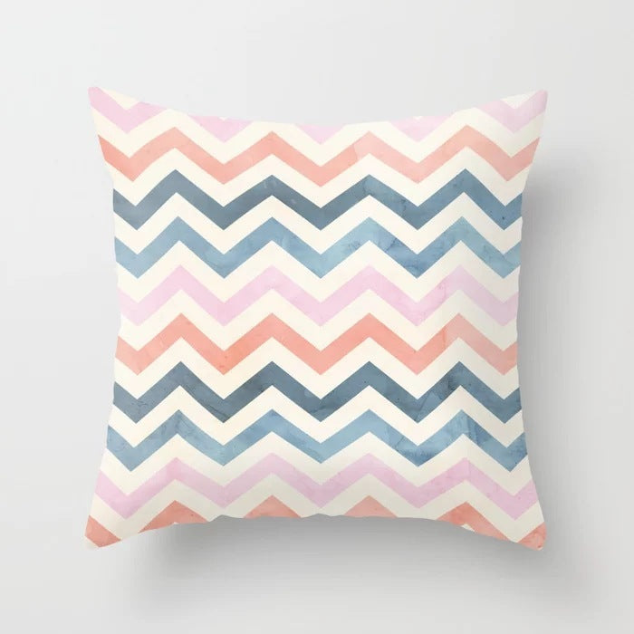 HKM-157715 Geometric Abstract Polyester Pillow Cover for Modern Home Décor - 45cm x 45cm