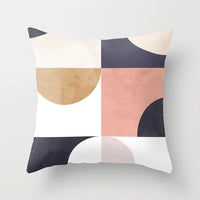 HKM-157715 Geometric Abstract Polyester Pillow Cover for Modern Home Décor - 45cm x 45cm