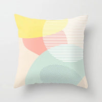 HKM-157715 Geometric Abstract Polyester Pillow Cover for Modern Home Décor - 45cm x 45cm
