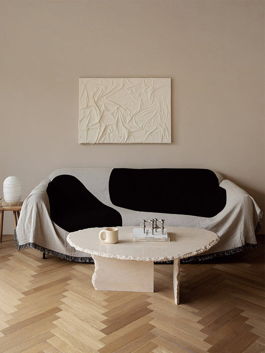 HKM-157843 Abstract Geometric Blended Sofa Cover - Modern Design, Various Sizes Available