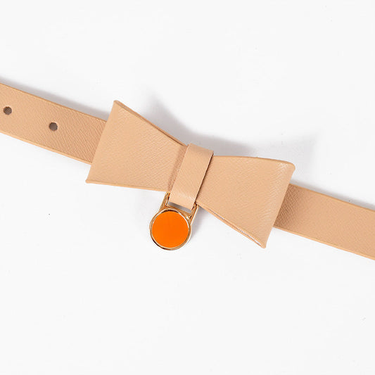 HKM-157907 Luxury Leather Cat Collar in Various Colors - Pet Chain Ring for Cats