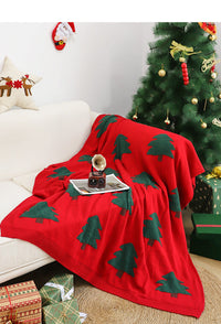 HKM-158035 Floral Decorative Christmas Tree Blanket with Matching Pillow - Available in Two Sizes