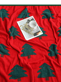 HKM-158035 Floral Decorative Christmas Tree Blanket with Matching Pillow - Available in Two Sizes