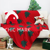 HKM-158035 Floral Decorative Christmas Tree Blanket with Matching Pillow - Available in Two Sizes