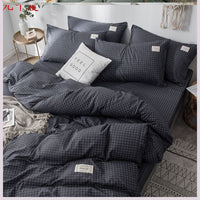 HKM-158035 Four-Piece Lattice Quilt Cover Set in Various Color Combinations for 1.5m Bed