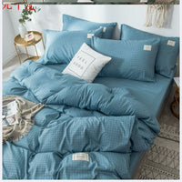 HKM-158035 Four-Piece Lattice Quilt Cover Set in Various Color Combinations for 1.5m Bed