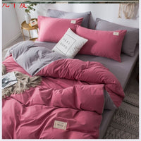 HKM-158035 Four-Piece Lattice Quilt Cover Set in Various Color Combinations for 1.5m Bed