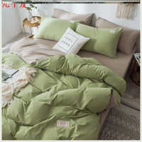 HKM-158035 Four-Piece Lattice Quilt Cover Set in Various Color Combinations for 1.5m Bed