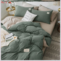 HKM-158035 Four-Piece Lattice Quilt Cover Set in Various Color Combinations for 1.5m Bed