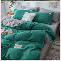 HKM-158035 Four-Piece Lattice Quilt Cover Set in Various Color Combinations for 1.5m Bed