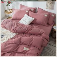 HKM-158035 Four-Piece Lattice Quilt Cover Set in Various Color Combinations for 1.5m Bed