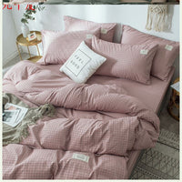 HKM-158035 Four-Piece Lattice Quilt Cover Set in Various Color Combinations for 1.5m Bed