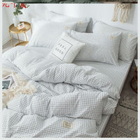 HKM-158035 Four-Piece Lattice Quilt Cover Set in Various Color Combinations for 1.5m Bed