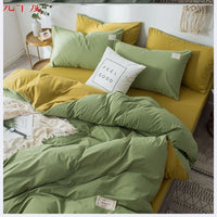 HKM-158035 Four-Piece Lattice Quilt Cover Set in Various Color Combinations for 1.5m Bed
