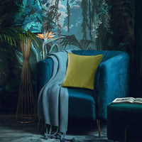 HKM-158099 Modern Dutch Velvet Pillow Case with Tropical Rainforest Print - 45x45 & 50x50 Sizes