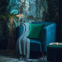 HKM-158099 Modern Dutch Velvet Pillow Case with Tropical Rainforest Print - 45x45 & 50x50 Sizes
