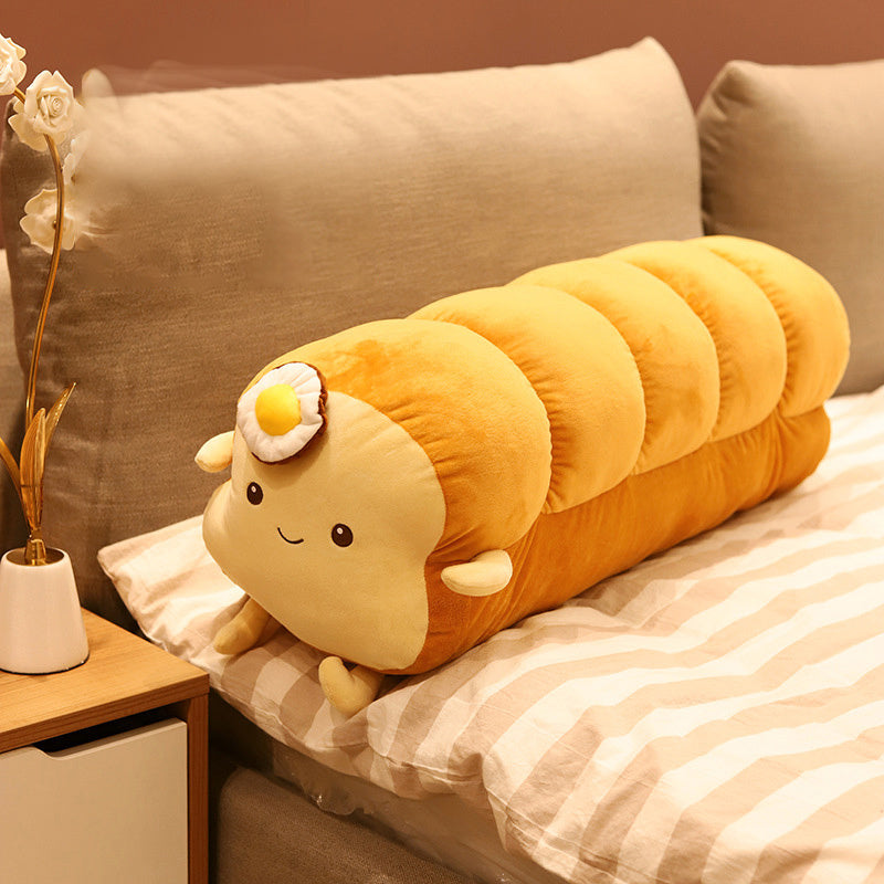 HKM-158163 Super Soft Poached Egg Toast Plush Doll, Cozy Bread-Themed Cushion