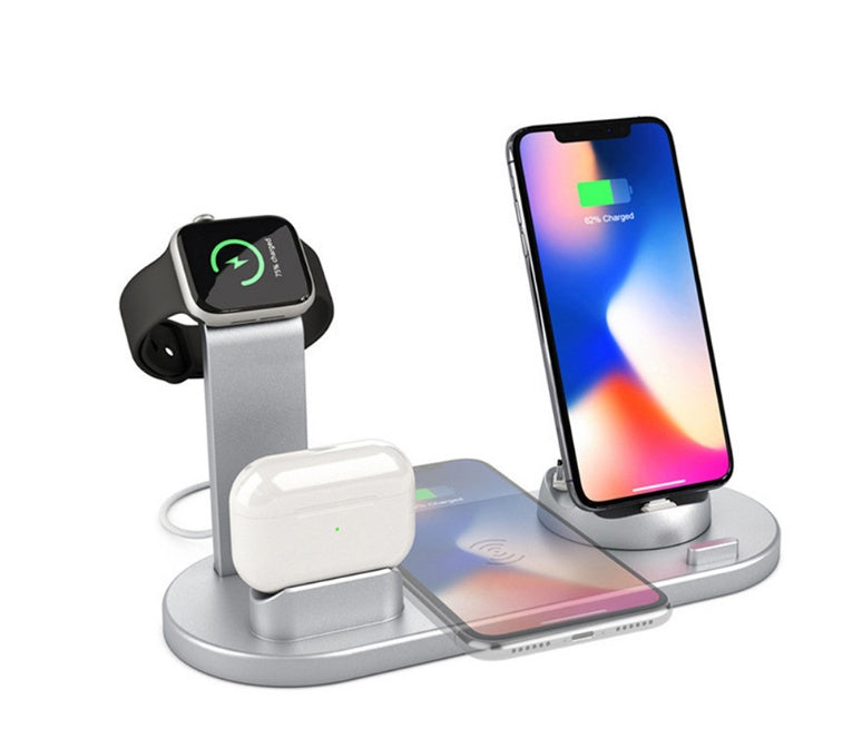 HKM-158291 Three-in-One Desktop Wireless Charger Stand - Compatible with Multiple Devices