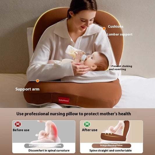 HKM-158355 U-Shaped Baby Feeding Pillow with Polyester Cotton Core in Multiple Colors