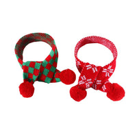 HKM-158355 Wool Scarf with Christmas Snowflake and Lattice Pattern for Pets - Warm and Stylish Neckwear