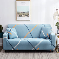 HKM-158419 Elastic Full Cover Sofa Protector - European Style Geometric Fabric, Fits Modular Sofas, Multiple Sizes Available