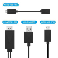 HKM-158419 HDMI Adapter Cable for Mobile Phone to TV, 2m, Available in White, Red, Black