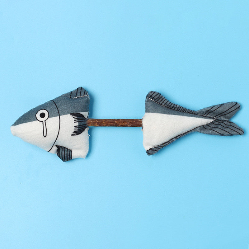 HKM-158483 Plush Catnip Fish Toy for Dental Care and Scratch Resistance