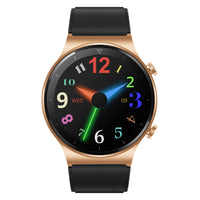 HKM-158547 Smart Watch with Heart Rate, Blood Pressure, and Blood Oxygen Monitoring - Bluetooth Connectivity, Touchscreen Interface, 1.3-Inch Display, Genuine Leather Strap